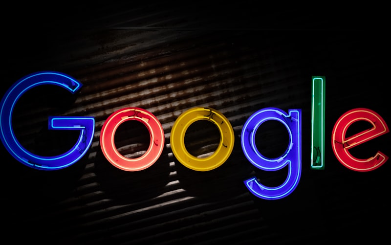Illuminated Google logo sign