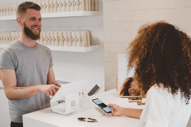 Business owner reviewing conversion data at their desk